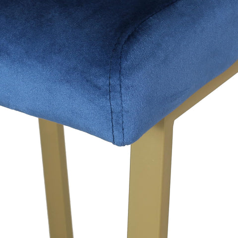 Christopher Knight Home Lexi Modern Velvet Barstools, Navy Blue and Brass (Set of 2)