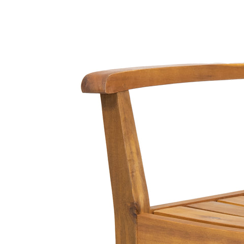 Cassell Outdoor 3 Piece Acacia Wood Bistro Set, Teak
