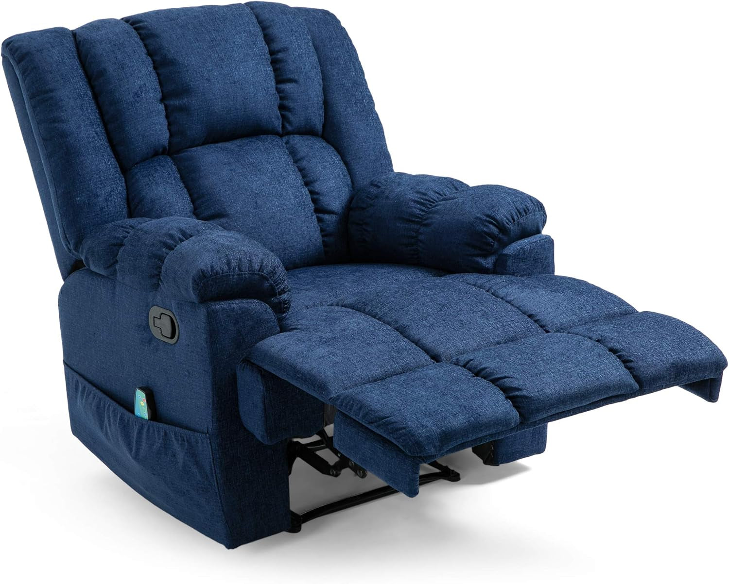 Coosa Massage Recliner, Navy Blue + Black