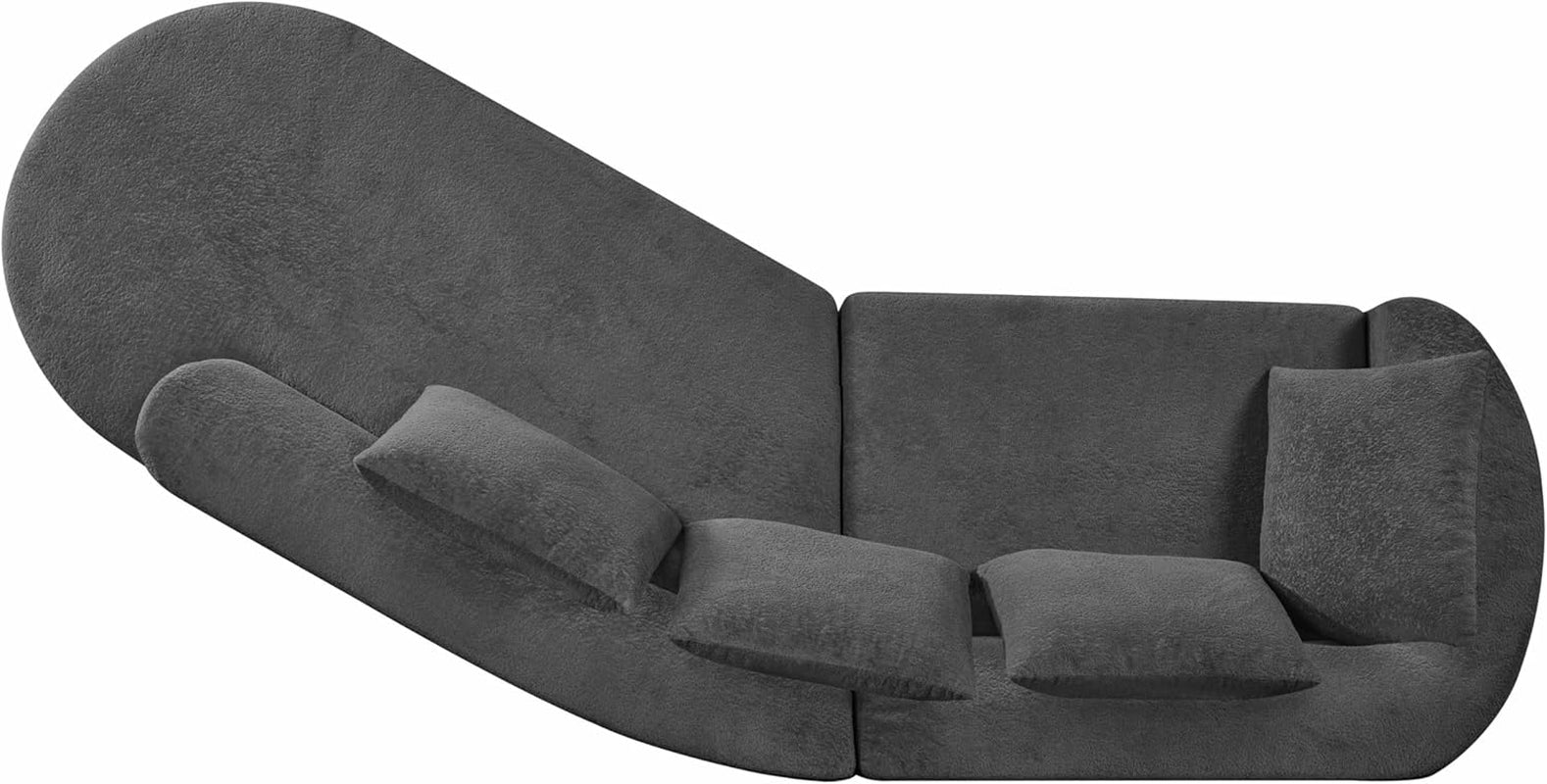Randa Upholstered Sectional Sofa for Living Room, 5-Seater Oversized Chair Cloud Couch, Fully Assembled Long Sofa Chaise Lounge, Charcoal Gray