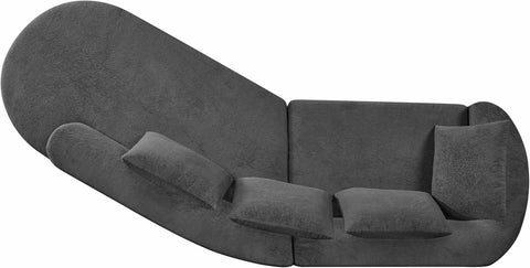 Randa Upholstered Sectional Sofa for Living Room, 5-Seater Oversized Chair Cloud Couch, Fully Assembled Long Sofa Chaise Lounge, Charcoal Gray