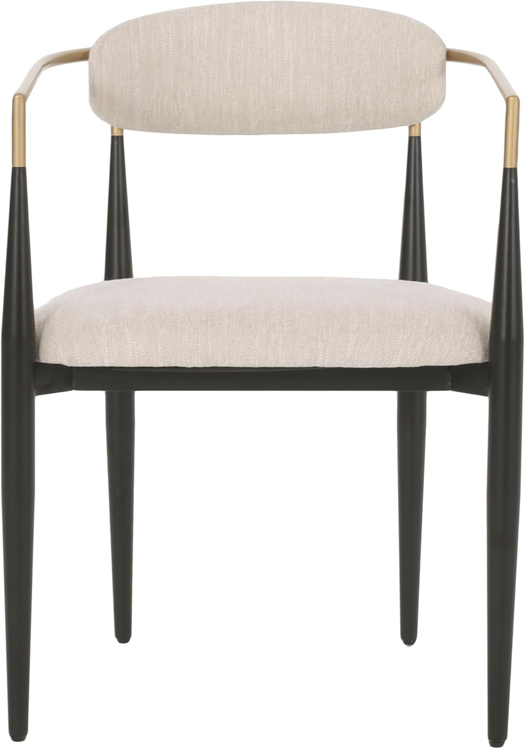 Elmore Dining Chair, 22.75 "W X 21.75 "D X 31.5 "H, Beige + Black + Gold