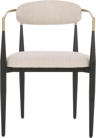 Elmore Dining Chair, 22.75 "W X 21.75 "D X 31.5 "H, Beige + Black + Gold