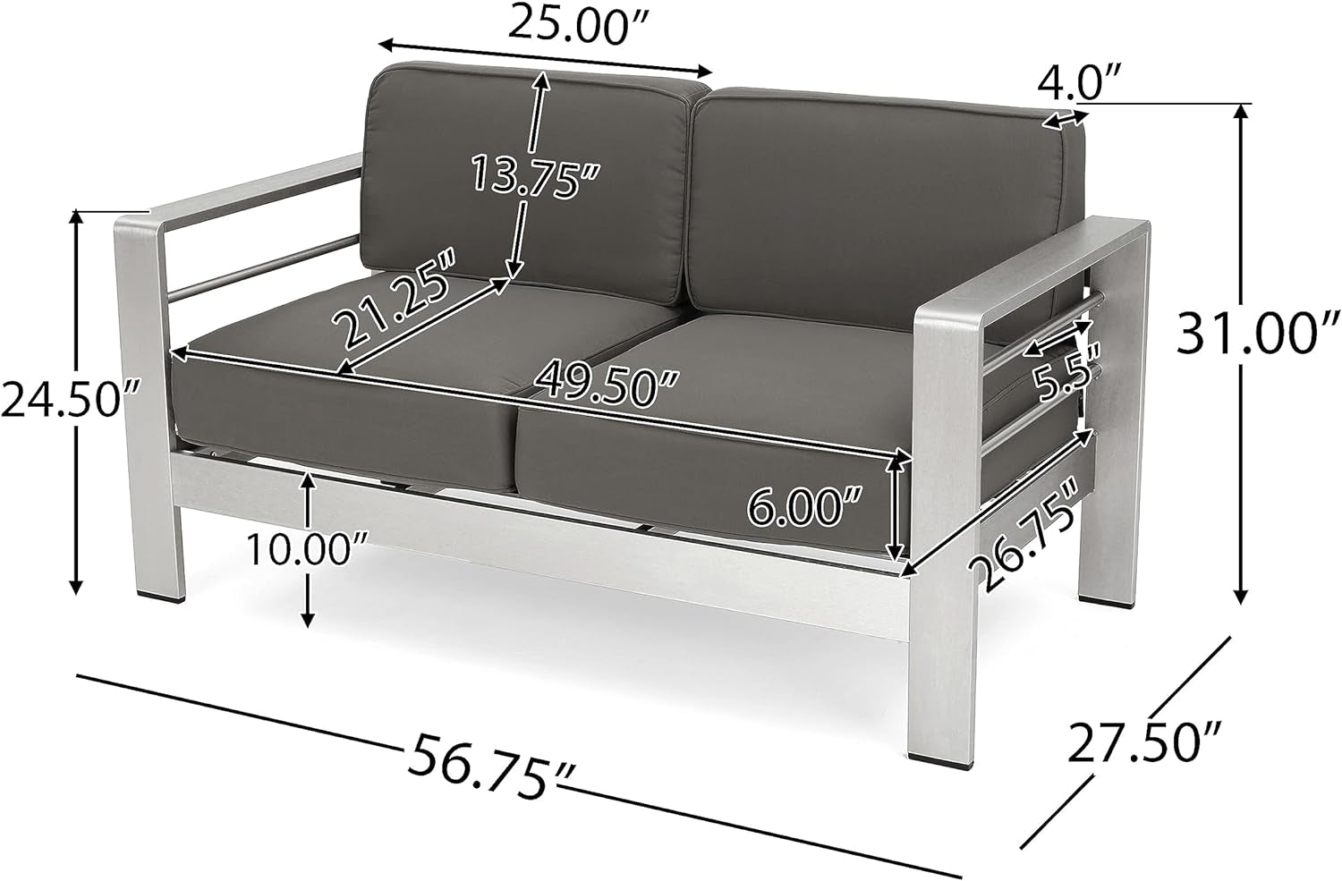 Cape Coral Outdoor Chat Set with Fire Table, 5-Pcs Set, Khaki / Light Grey