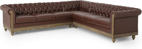 Castalia Sectional, Dark Brown + Natural