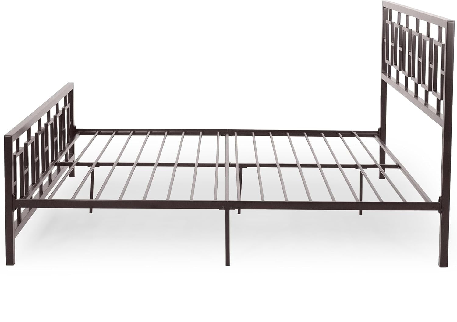 Claudia Modern Iron King Bed Frame, Hammered Copper