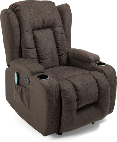 Lavonia Massage Recliner, Brown + Black