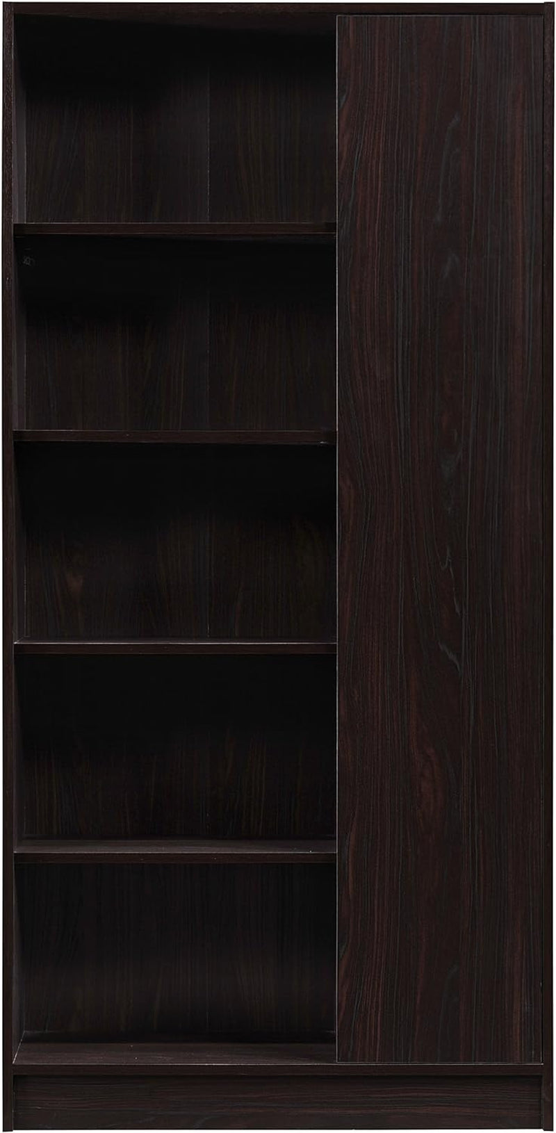 Amelia Mid-Century Faux Wood Bookcase, Walnut Finish