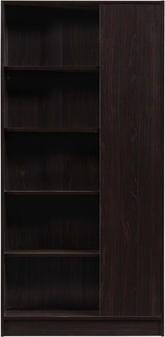 Amelia Mid-Century Faux Wood Bookcase, Walnut Finish