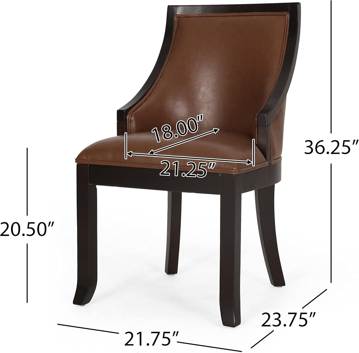 Thurber Dining Chair, Cognac Brown + Walnut