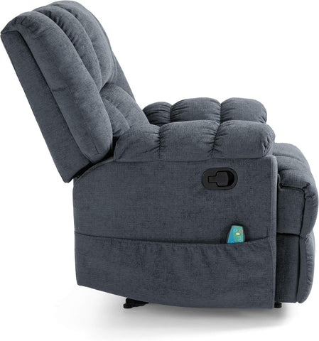 Coosa Massage Recliner, Charcoal + Black