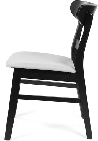 Idalia Dining Chair, 19.6 "W X 20.6 "D X 30.8 "H, Light Gray + Matte Black