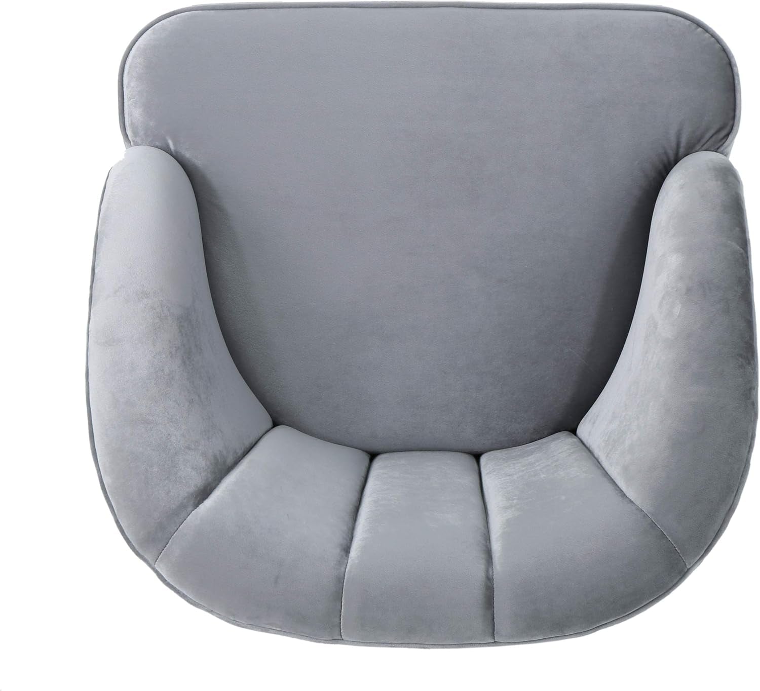 Amaia Modern Velvet Club Chair, Pewter / Walnut