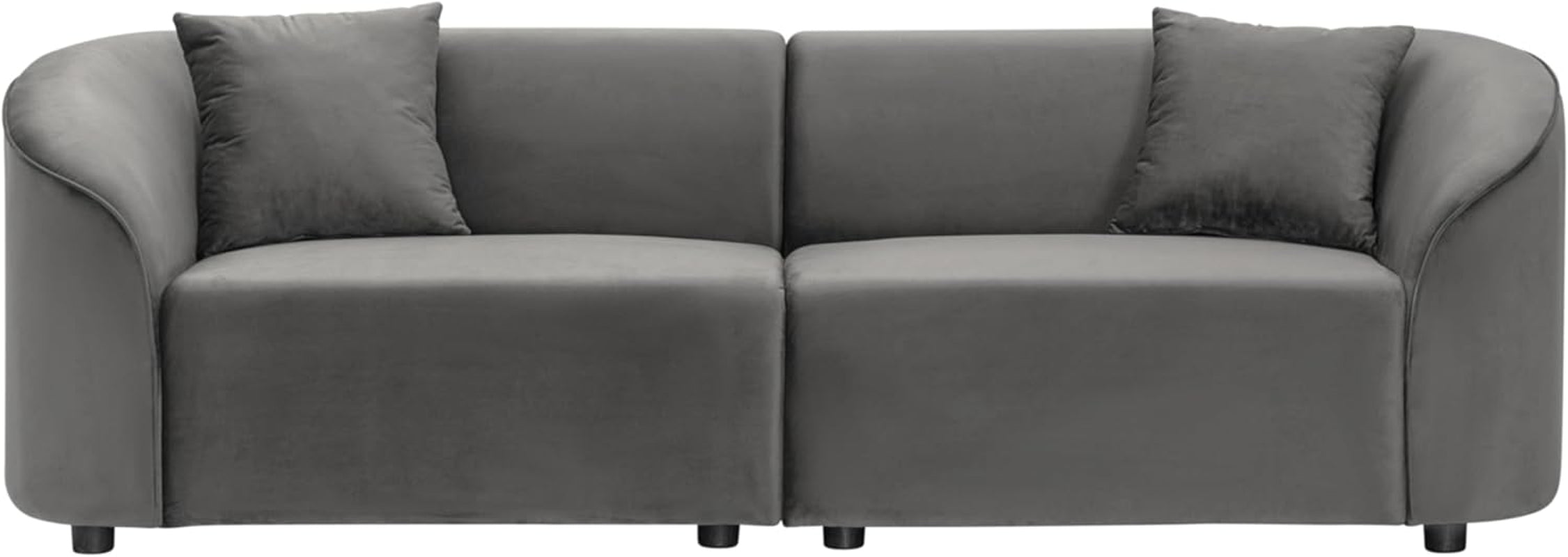 87.50" Curved Oversized 2 Seater Sofa, Upholstered Couch Chair, Soft Seating Lounge Chair, Cozy Loveseat with Armrest, Reading Sofas for Living Room, Home Rest, Grey
