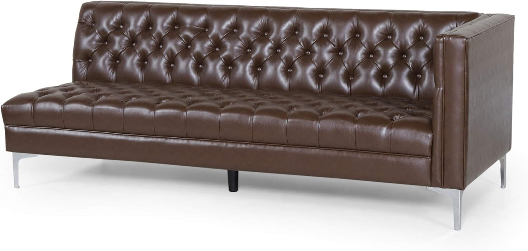 Tignall Sectional, Dark Brown + Silver