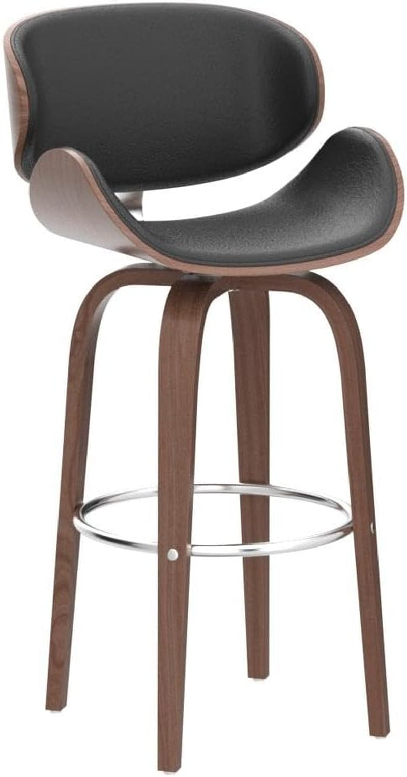 Jakin Barstool, Midnight Black + Chrome + Walnut