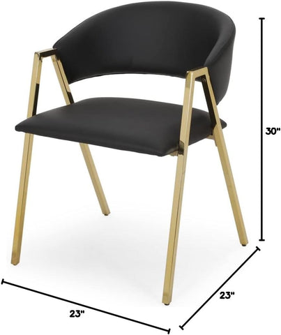 311187 Dining Chairs, 22 "W X 23 "D X 30 "H, Black + Gold