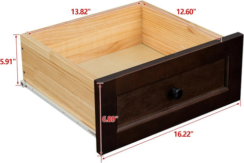 Mid Century Drawer Dresser for Bedroom,Solid Wood Tall Drawers Chest,Retro Organizer Storage Closet for Living Room Corridor,Tableware Cabinet Lockers for Dining Room Kitchen 6 Drawers Brown