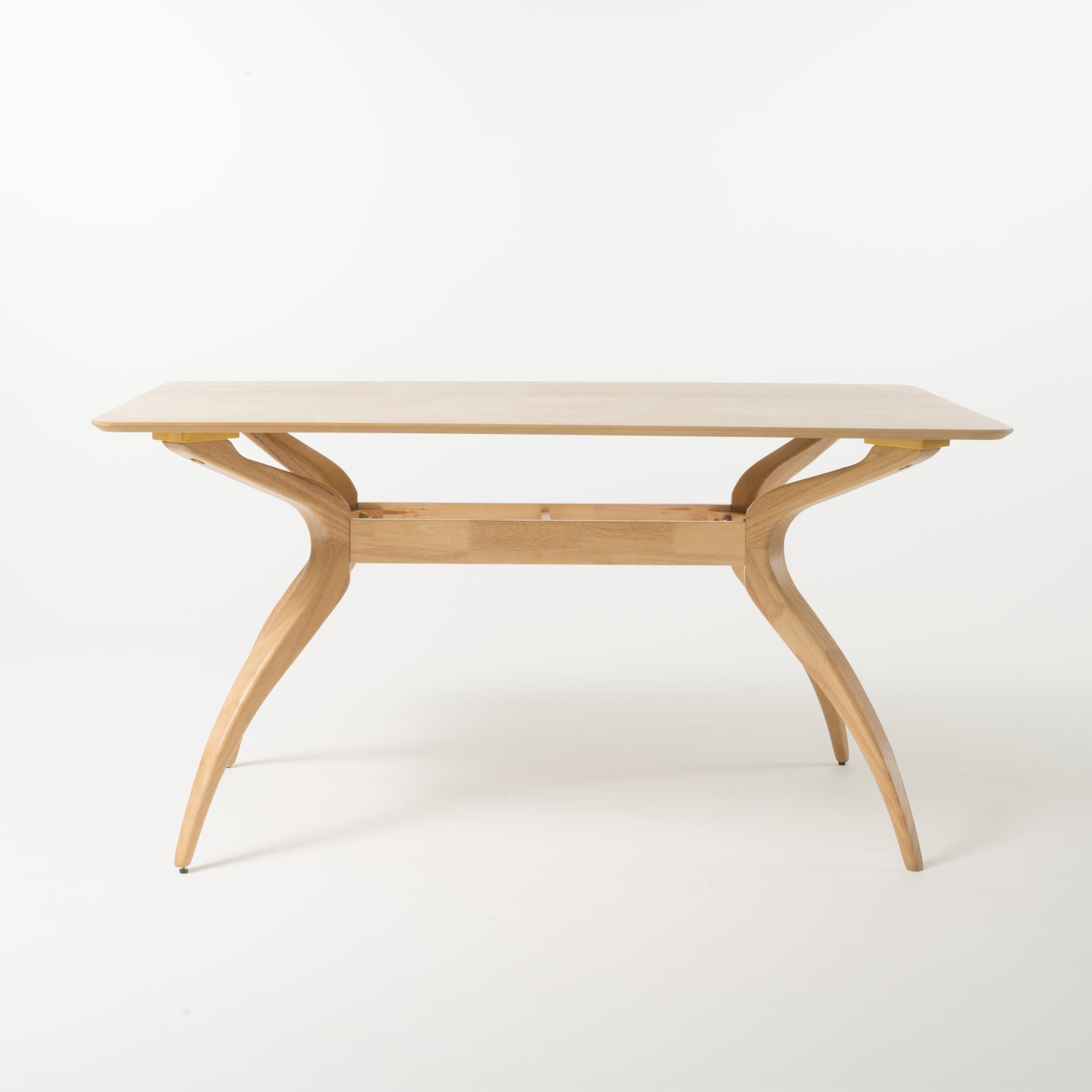 Logan Mid-Century Modern Wood Dining Table, Natural Oak