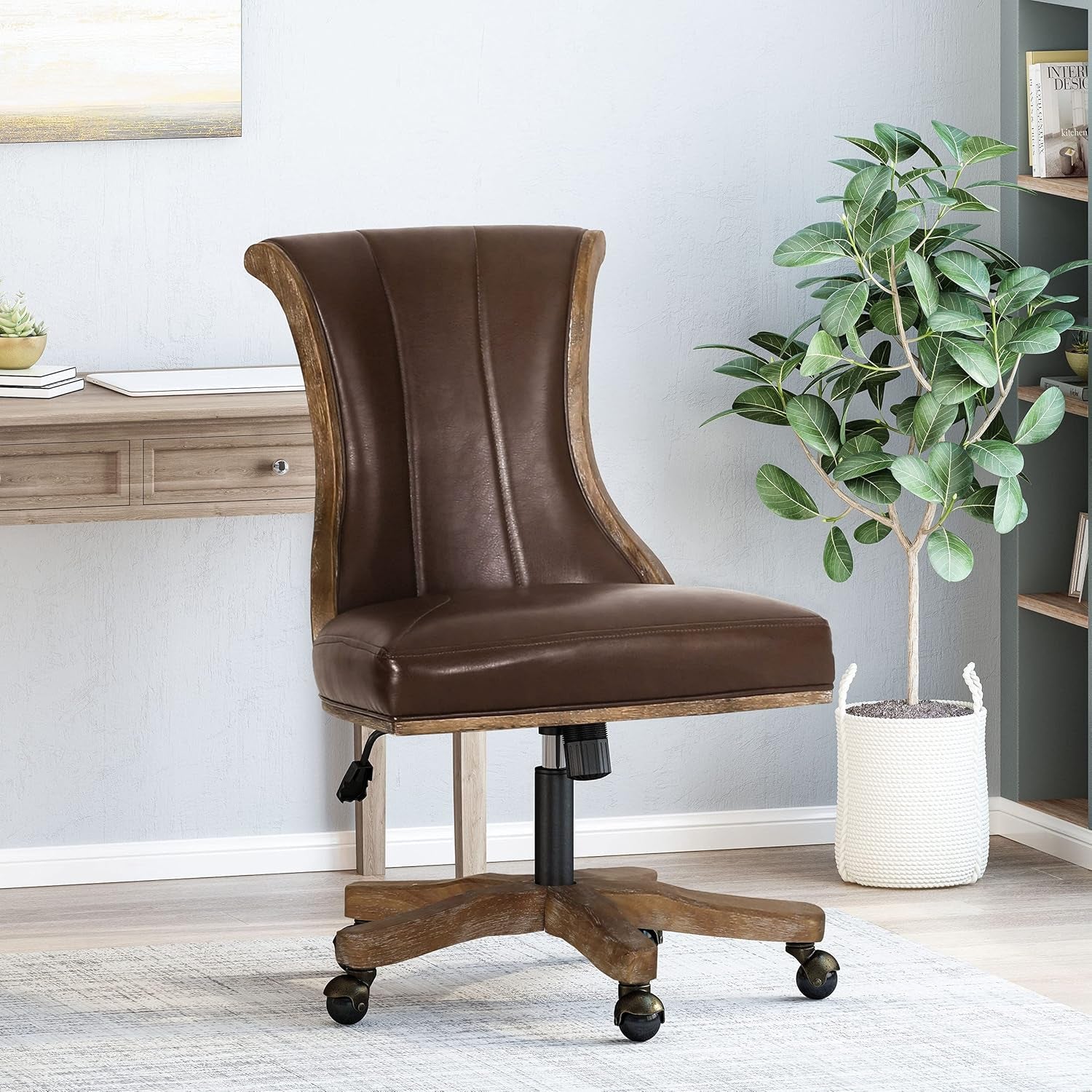 Coulee Office Chair, Dark Brown + Natural