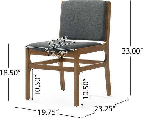 Coston Dining Chair, 19.75 "W X 23.25 "D X 33.0 "H, Dark Gray + Walnut