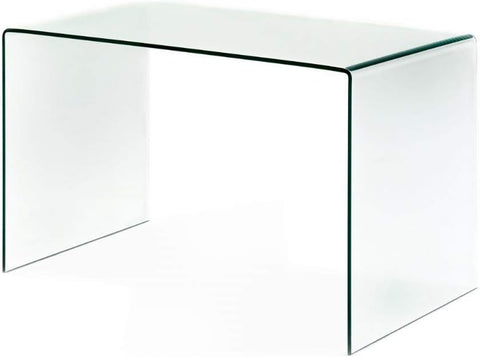 Javi 12Mm Tempered Glass Computer Desk, Clear