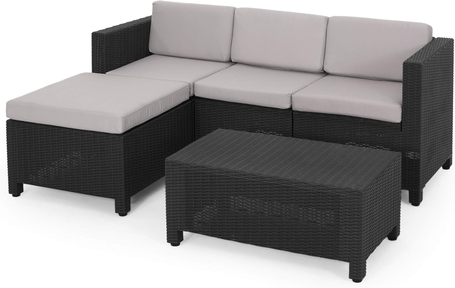 311160 Outdoor Conversation Sets, 24.75" D X 26.00" W X 27.25" H, Dark Gray, Gray