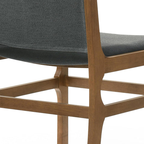 Coston Dining Chair, 19.75 "W X 23.25 "D X 33.0 "H, Dark Gray + Walnut