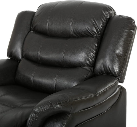 Gdfstudio  Merit Black Leather Recliner/Glider Chair