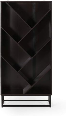 Bucy Bookcase, Dark Gray + Black