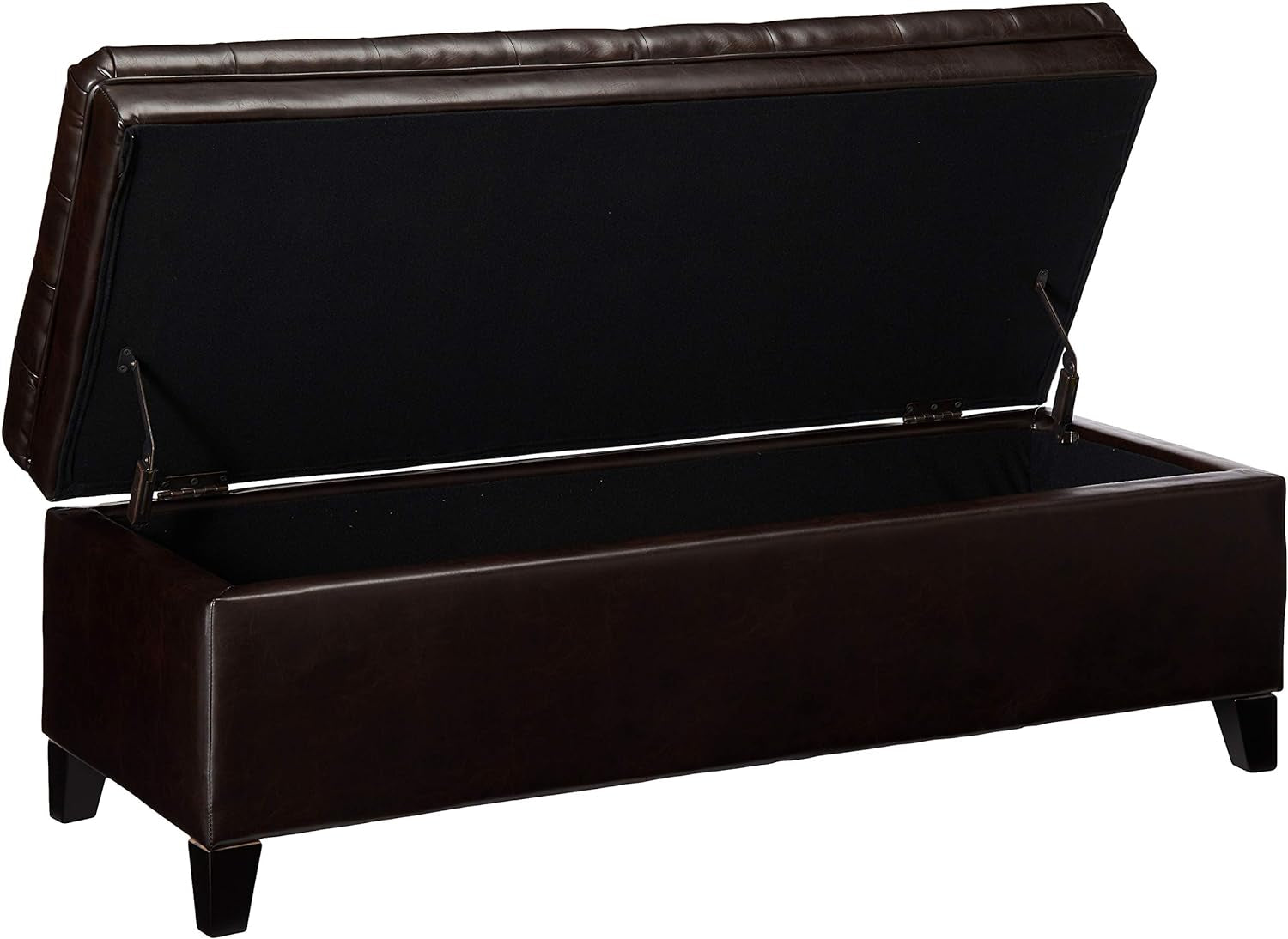 Juliana PU Storage Ottoman, Brown