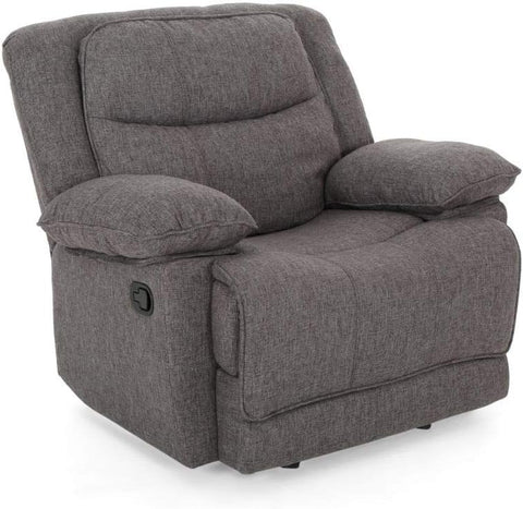 Annabelle Glider Recliner, Charcoal Tweed, Black