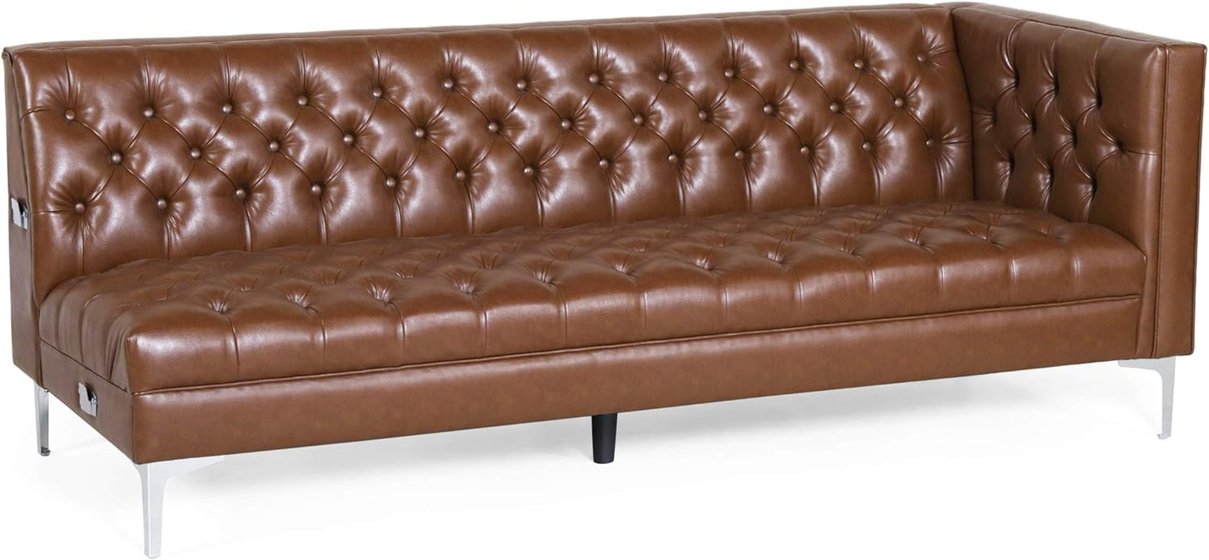 Tignall Sectional, Cognac Brown + Silver