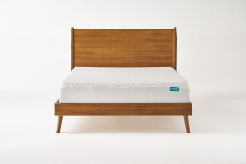 Mid Century Natural Acacia Wood Bed,Queen,Natural Brown