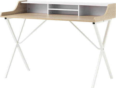 Aalto Computer Desk, Oak / White Melamine