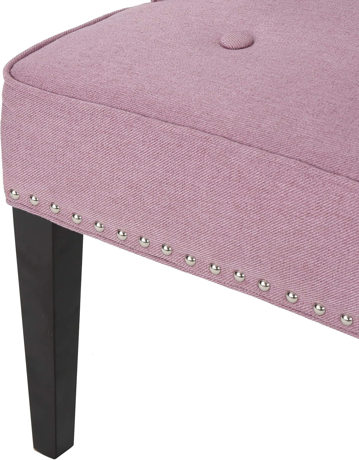 Adelina Occasional Chair Wing Back Nail Head Accents Button Tufted Corded Fabric Lavender, Light Lavendar
