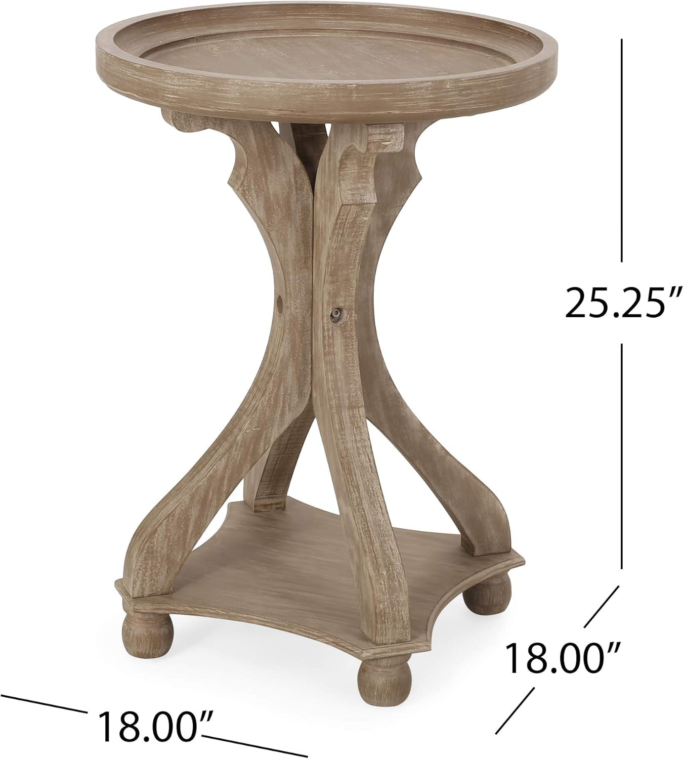Estelle French Country Accent Table with round Top, Natural