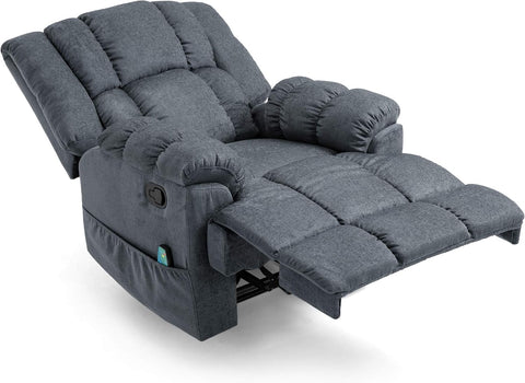 Coosa Massage Recliner, Charcoal + Black