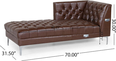 Tignall Sectional, Dark Brown + Silver