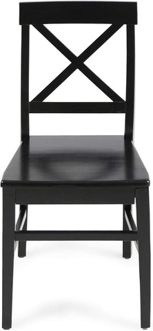 Roshan Farmhouse Acacia Wood Dining Chairs, Black