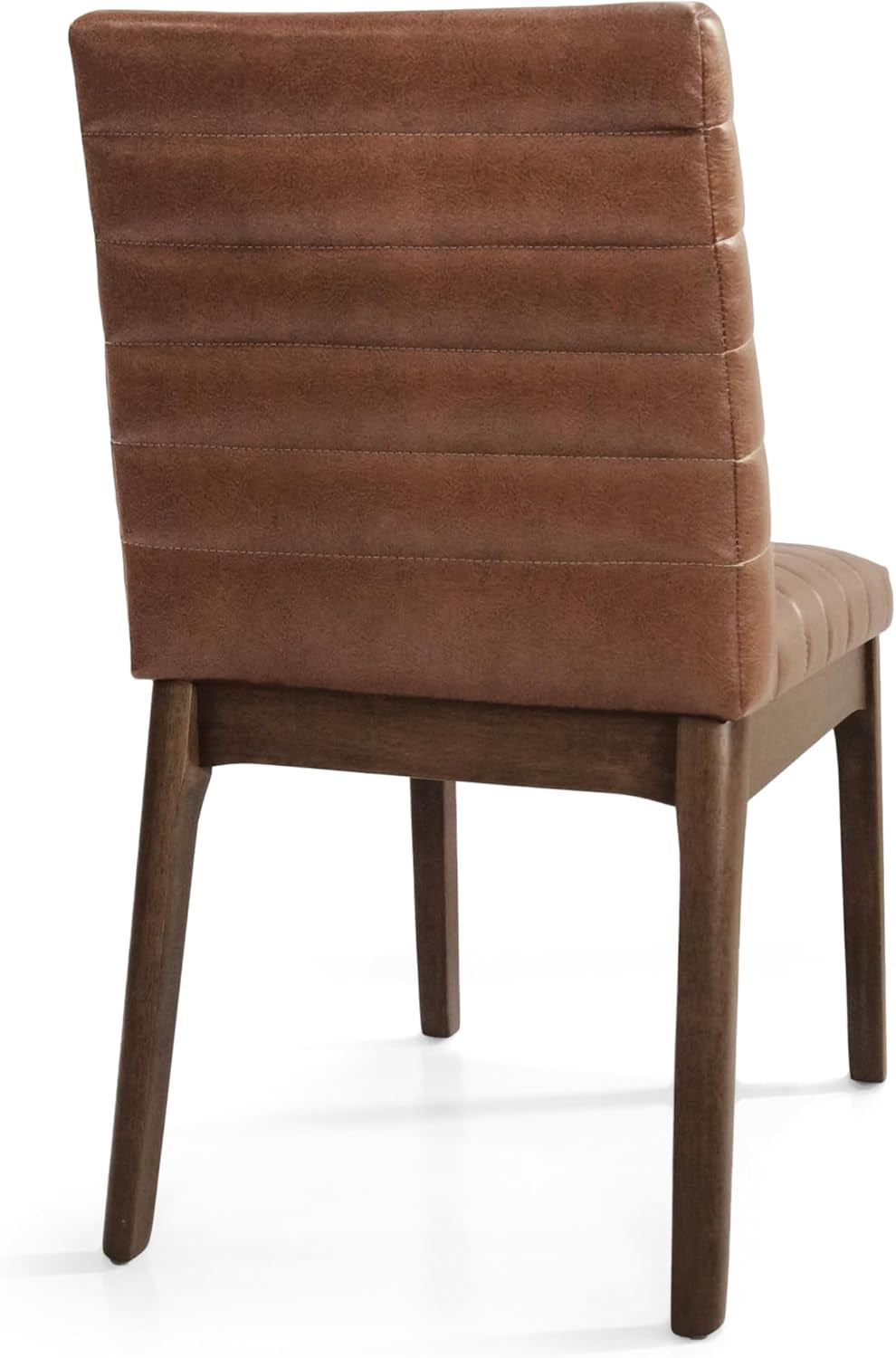 Lancer Dining Chair, 17.6 "W X 23.6 "D X 33.75 "H, Cognac Brown + Walnut