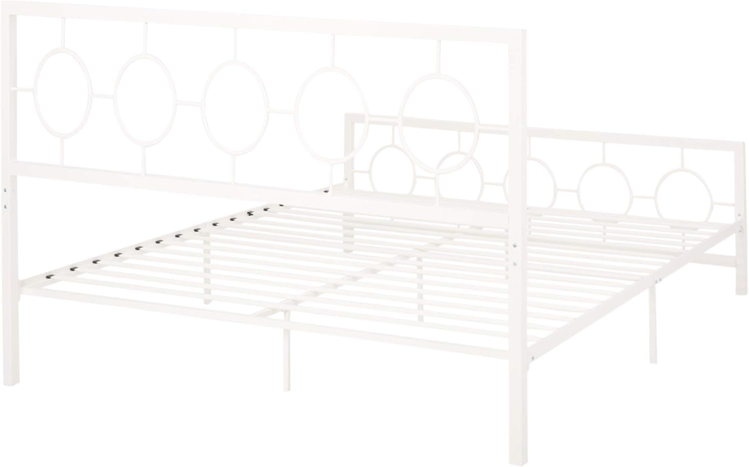 Francoise Modern Iron King Bed Frame, White