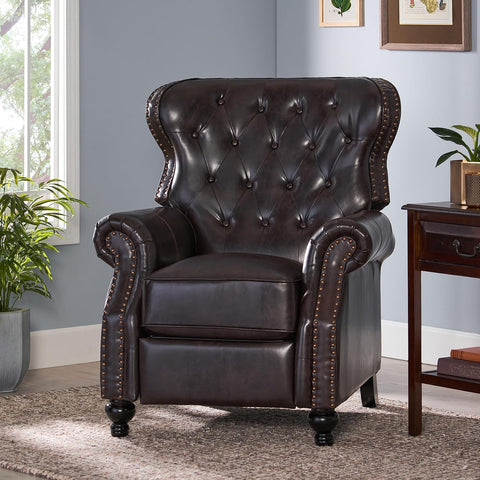 Walder Reconstituted Bycast Leather Recliner, Brown