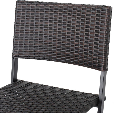 Margarita Outdoor Wicker Barstools, 2-Pcs Set, Multibrown