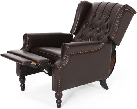 Earlean Leather Recliner (Set of 2), Brown, Dark Brown