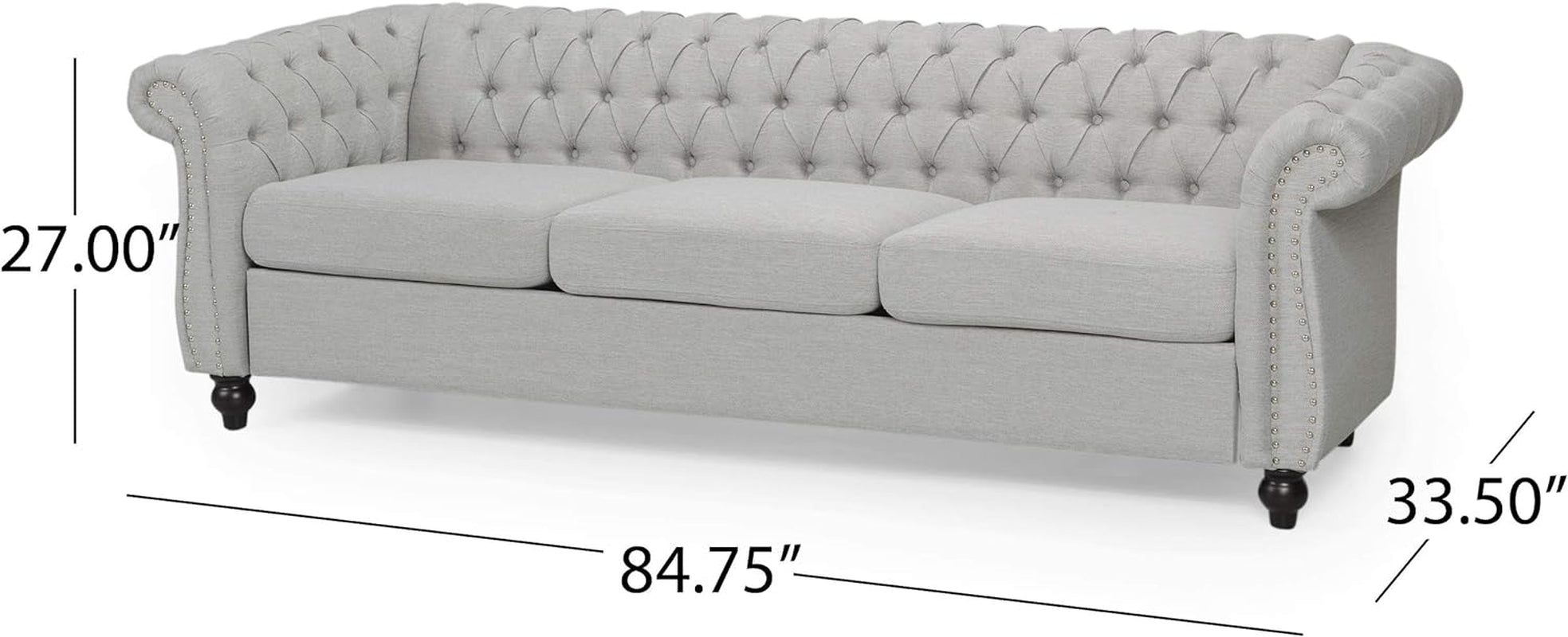 Norma Sofas, Cloud Gray, Dark Brown