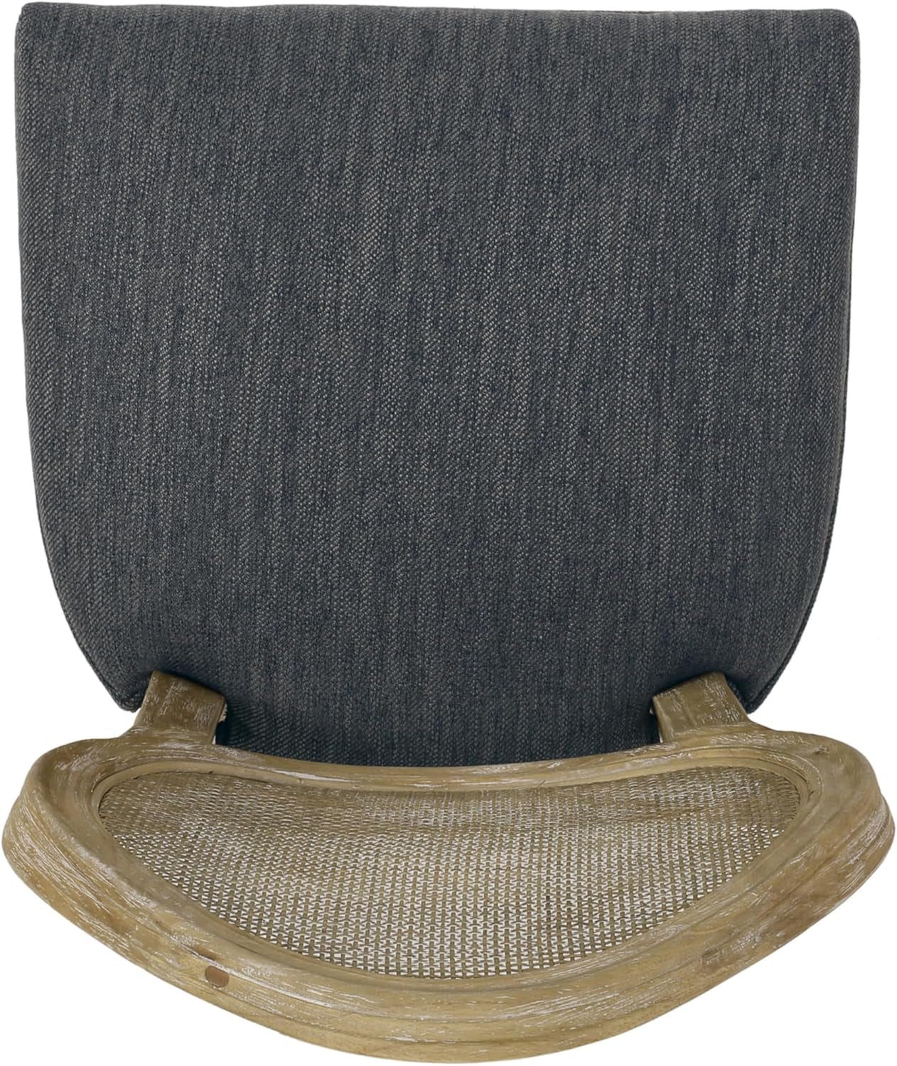 Kenny French Country Wooden Barstools with Upholstered Seating (Set of 2), Charcoal and Natural