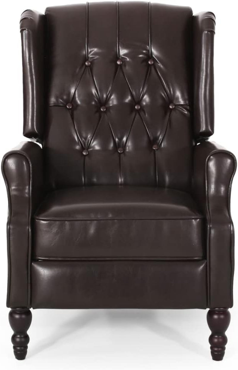 Earlean Leather Recliner (Set of 2), Brown, Dark Brown