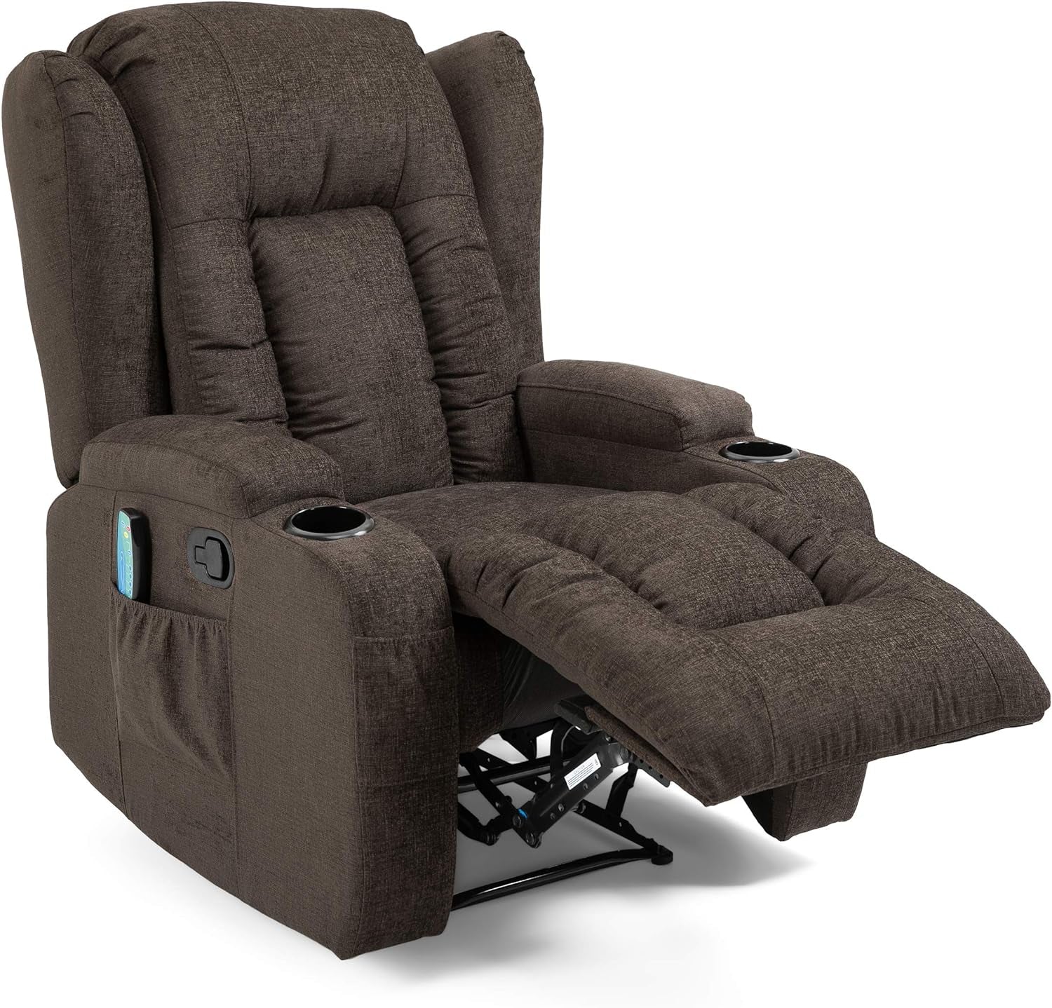 Lavonia Massage Recliner, Brown + Black