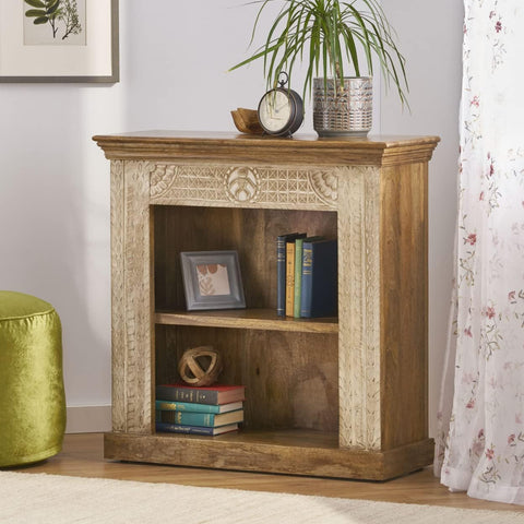 Molena Book Shelf, Walnut + White Distressed